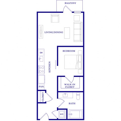 a floor plan of a small house with a bedroom and a living room